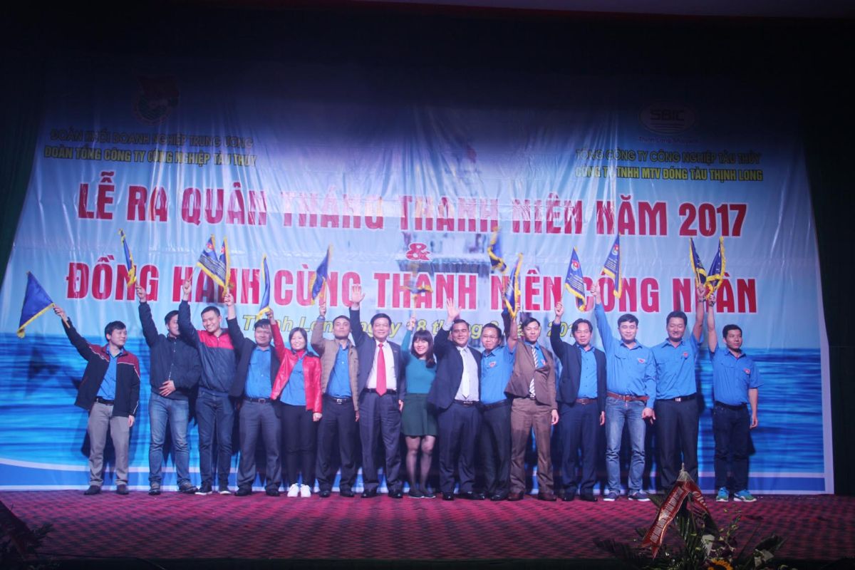 Đoàn thanh niên ThinhLongShipyard long trọng tổ chức Đại hội đại biểu Đoàn TNCS Hồ Chí Minh Công ty TNHH MTV đóng tàu Thịnh Long, khóa III, nhiệm kỳ 2017-2019 và Đoàn thanh SBIC tổ chức lễ ra quân tháng thanh niên tại Công ty đóng tàu Thịnh Long